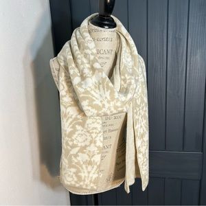 Loft Cream and Tan Floral Scarf